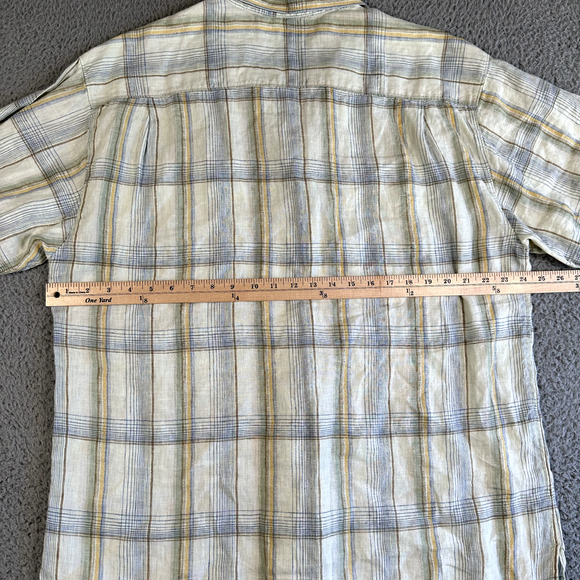 Tommy Bahama Shirt Men's XL Multicolored Plaid Button Up 100% Linen - Picture 6 of 8